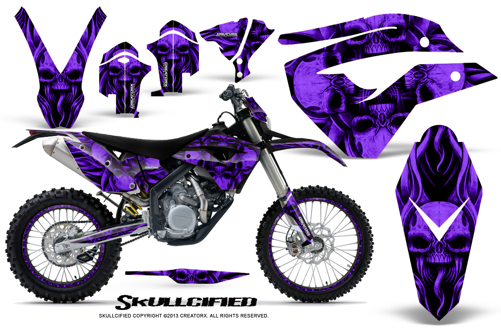 Husaberg FE570 Enduro 2010 Graphics Kit Skullcified Purple NP Rims